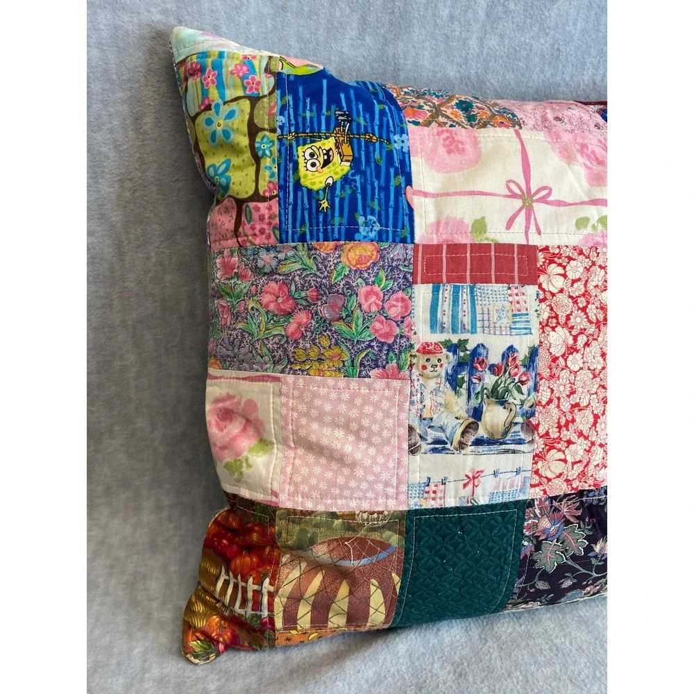 Handmade Patchwork Throw Pillow 17